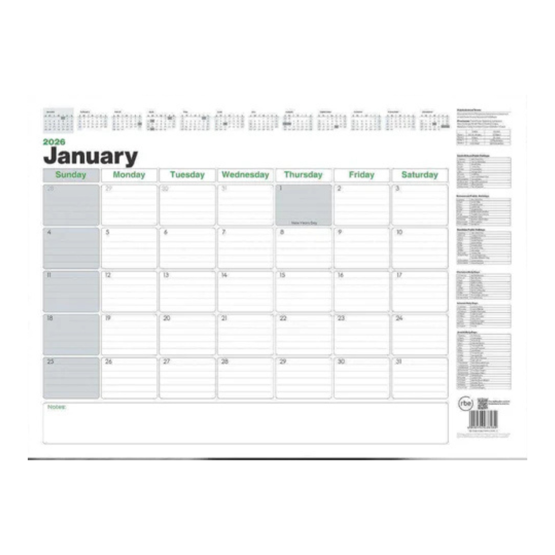 RBE Desk Pad Calendar 2026