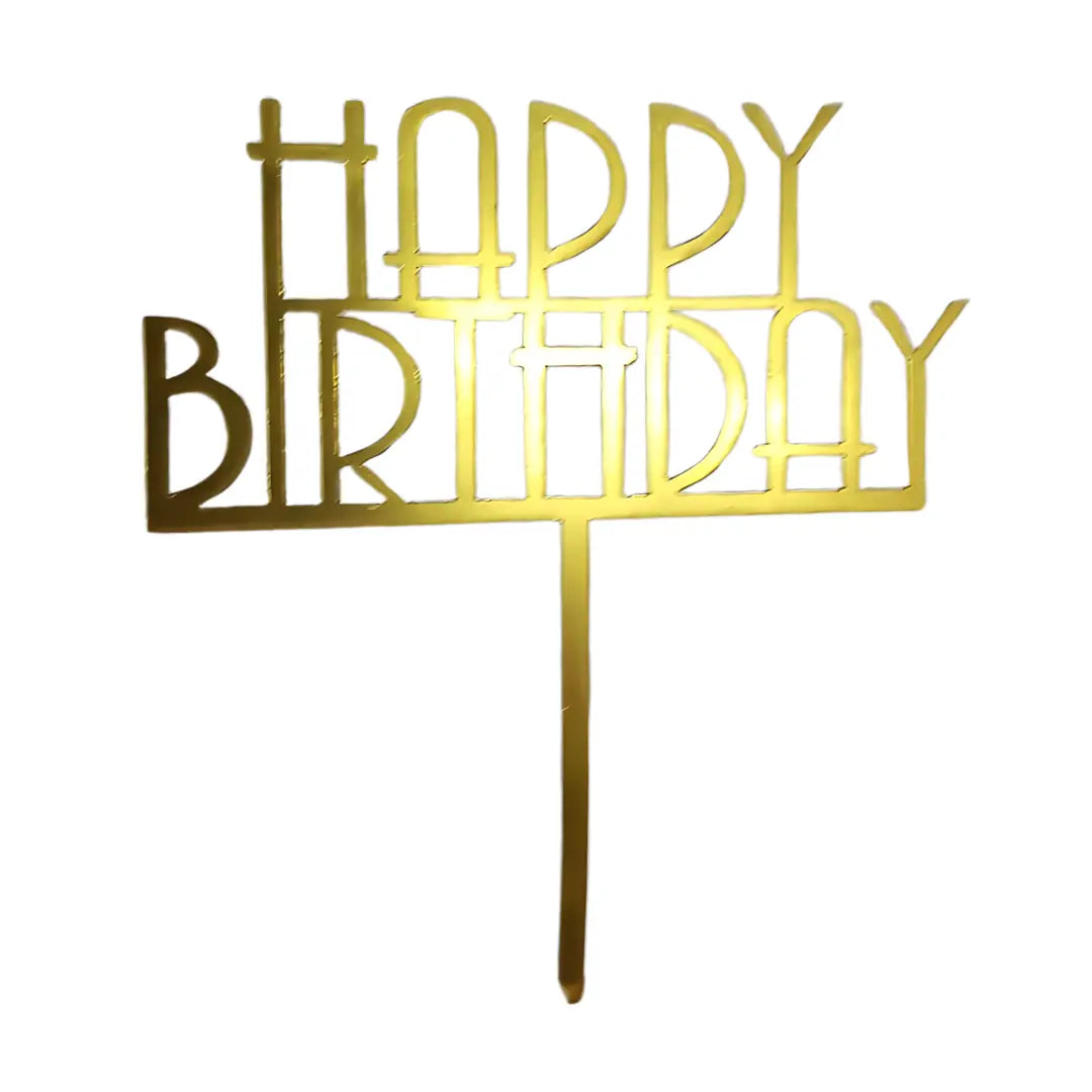 Happy Birthday Cake Topper - Plain, Acrylic Honey Bee