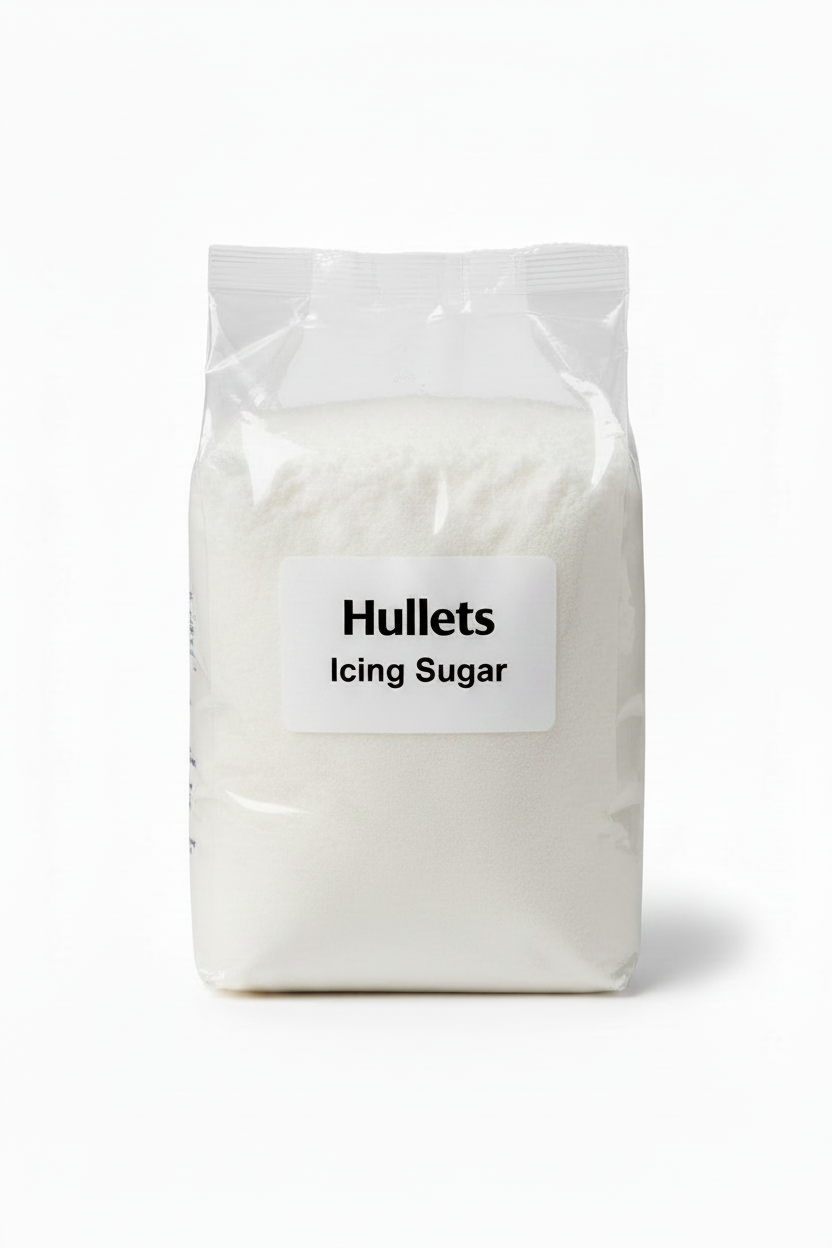 Bag of Huletts Icing Sugar on a white background