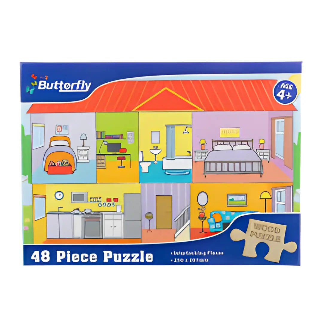 My House Wooden Puzzle 48pcs BUTTERFLY