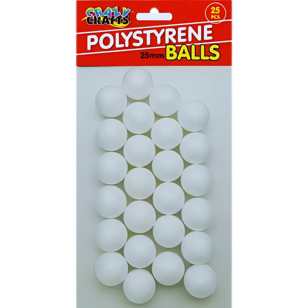 Polystyrene Balls - 25mm, 25's Crazy Crafts