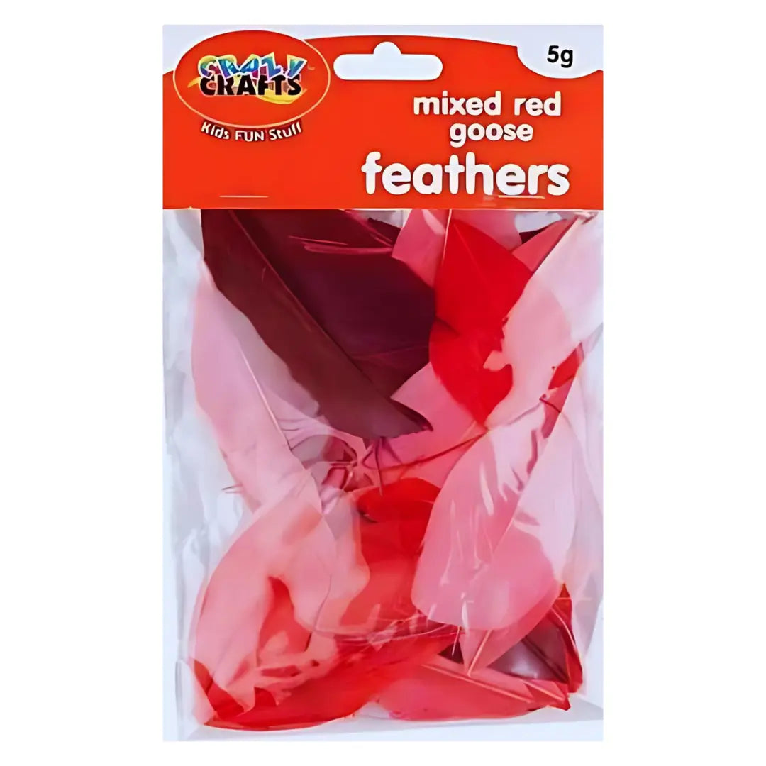 Crazy Crafts Mixed Goose Feathers - Standard, Assorted Colours, 5g Crazy Crafts