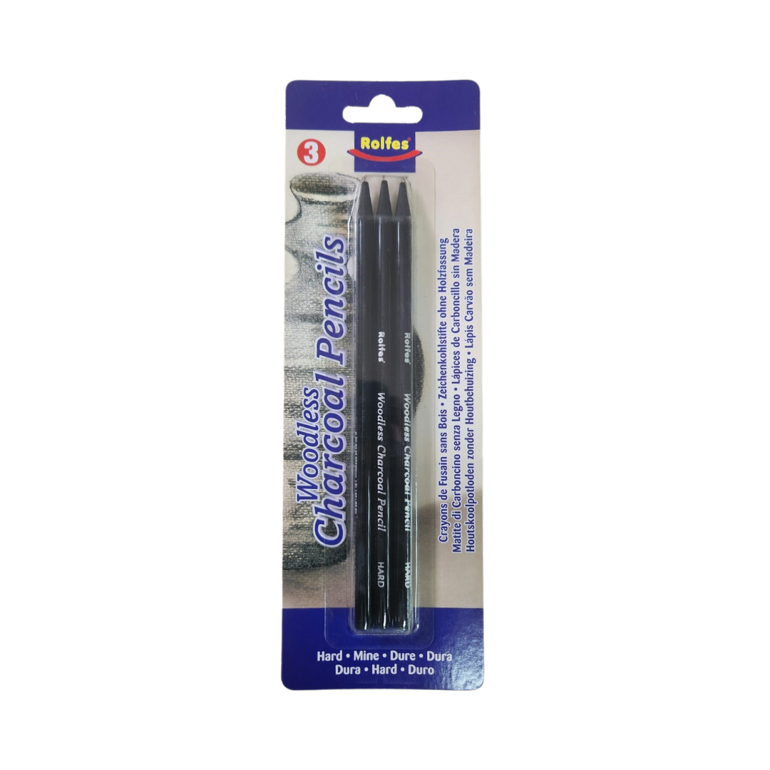 Rolfes Woodless Charcoal Pencils Pack of 3 - Assorted Types
