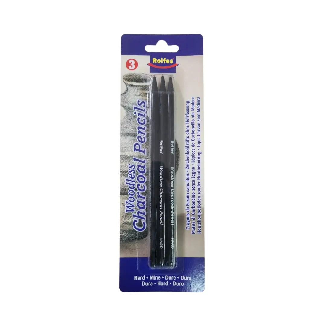 Rolfes Woodless Charcoal Pencils Pack of 3 - Assorted Types Honey Bee
