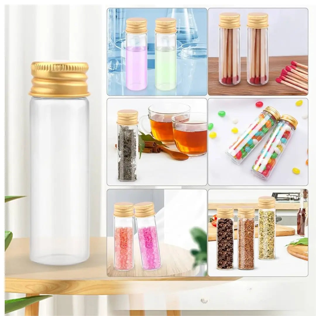 Crazy Crafts Glass Storage Bottles -Screw tops 15ml 4psc Honey Bee Online