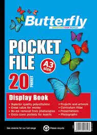 Butterfly A3 20 Pocket File BUTTERFLY