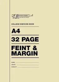 A4 Softcover Feint and Margin 32 Page, Freedom Stationery Honey Bee Online