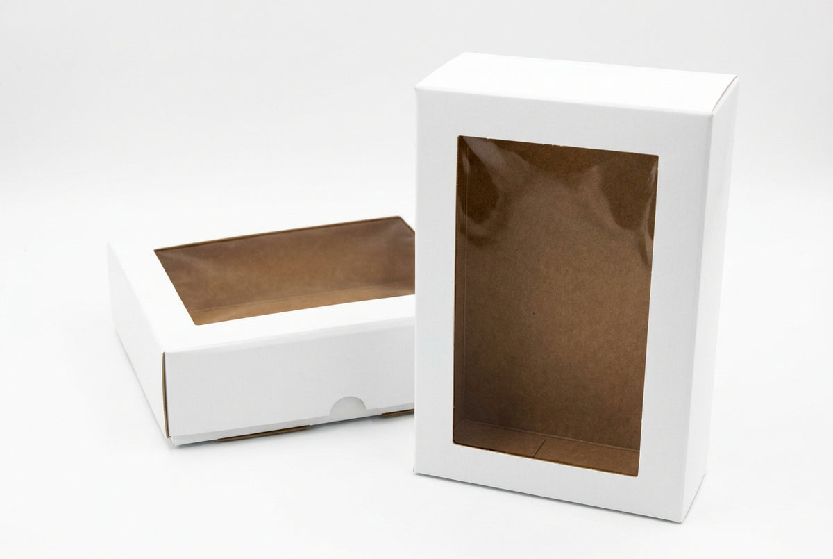 Biscuit Boxes White With Window Assorted Sizes Honey Bee