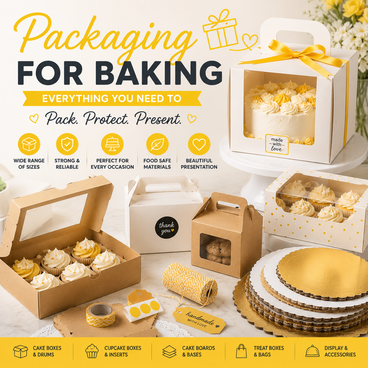 Packaging For Baking | Cake Boxes, Cupcake Boxes, Boards & Bakery Packaging