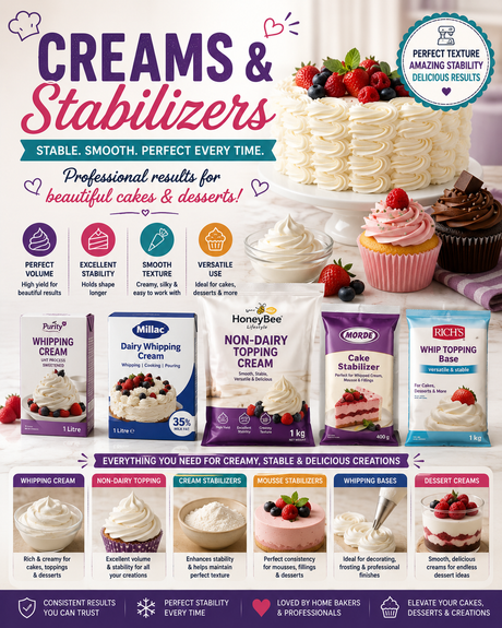 Creams & Stabilizers | Whipping Cream, Dessert Creams & Baking Stabilizers