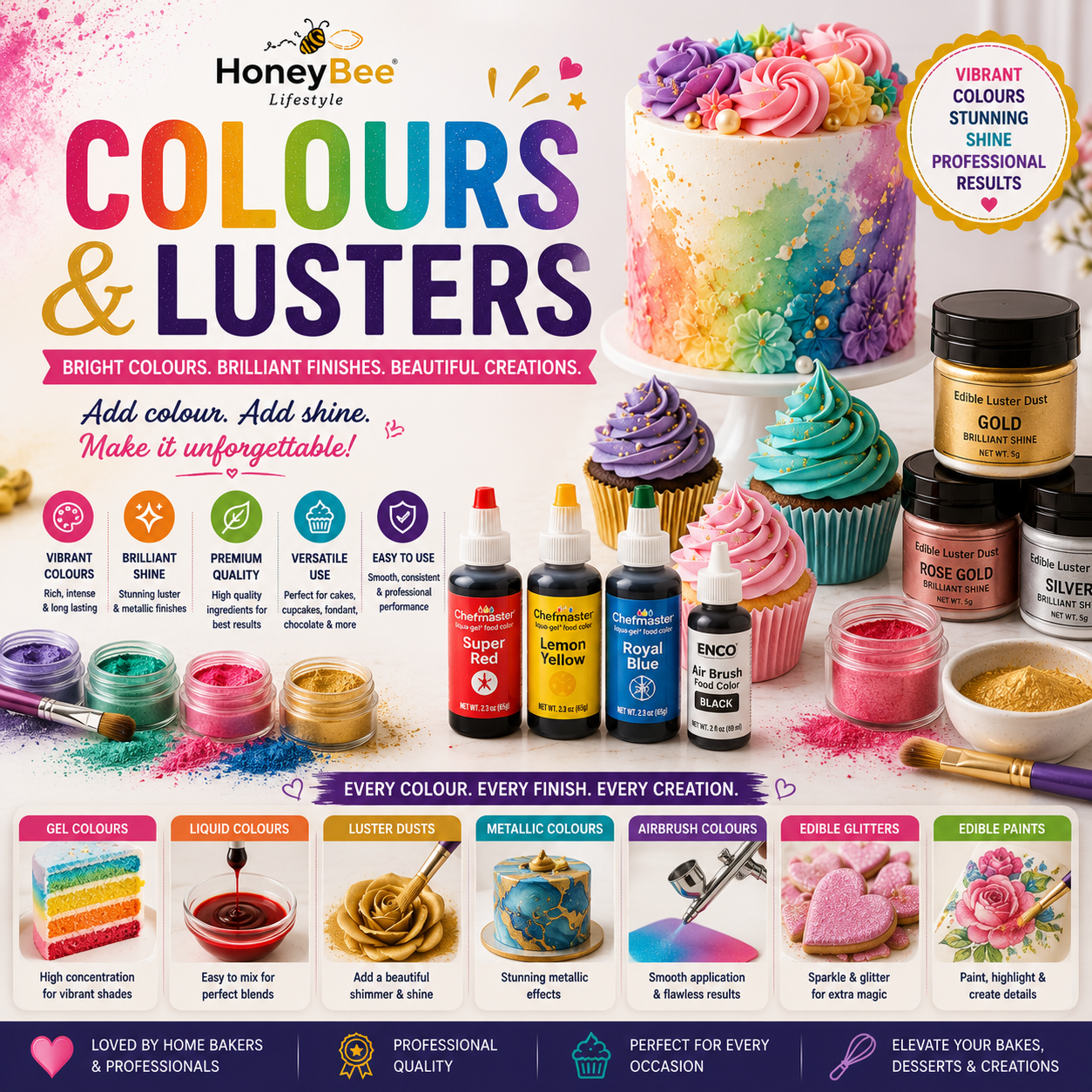Colours & Lusters | Food Colouring, Edible Dusts & Cake Decorating Colours
