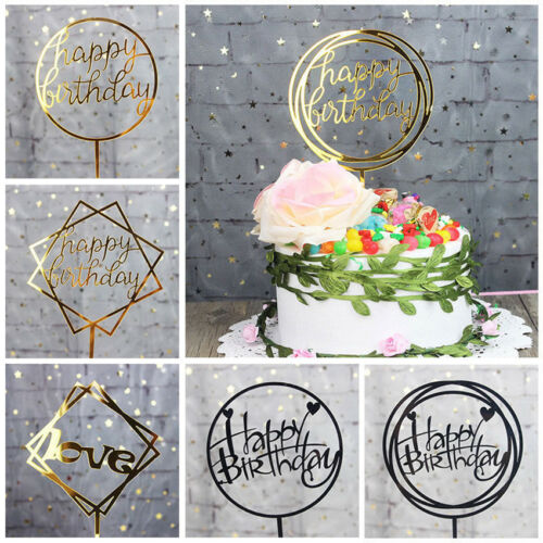 Acrylic Cake Topper Happy Birthday Plain