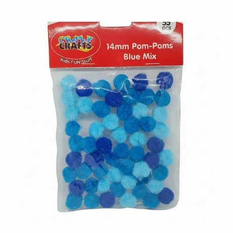 Crazy Crafts Pom Poms - Blue Mix Crazy Crafts