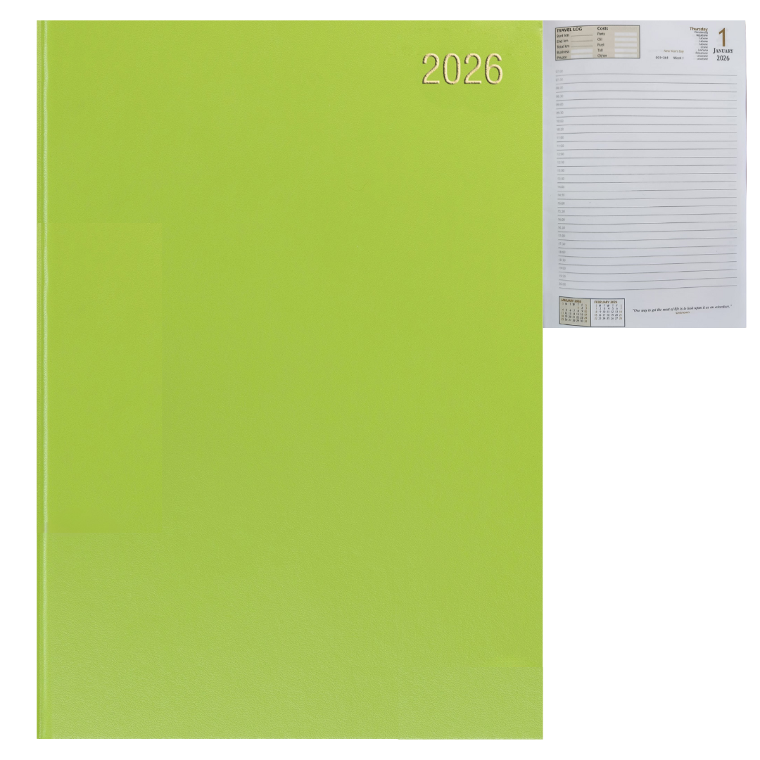 Page A Day Diary 2026 A5/A4 - Green