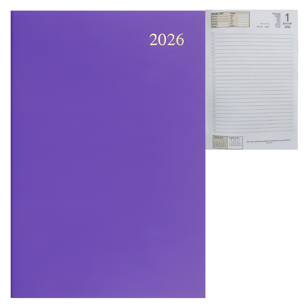 Page A Day Diary 2026 A4/A5 Purple