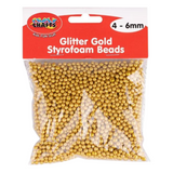 Crazy Craft Styrofoam Beads - Glitter Gold