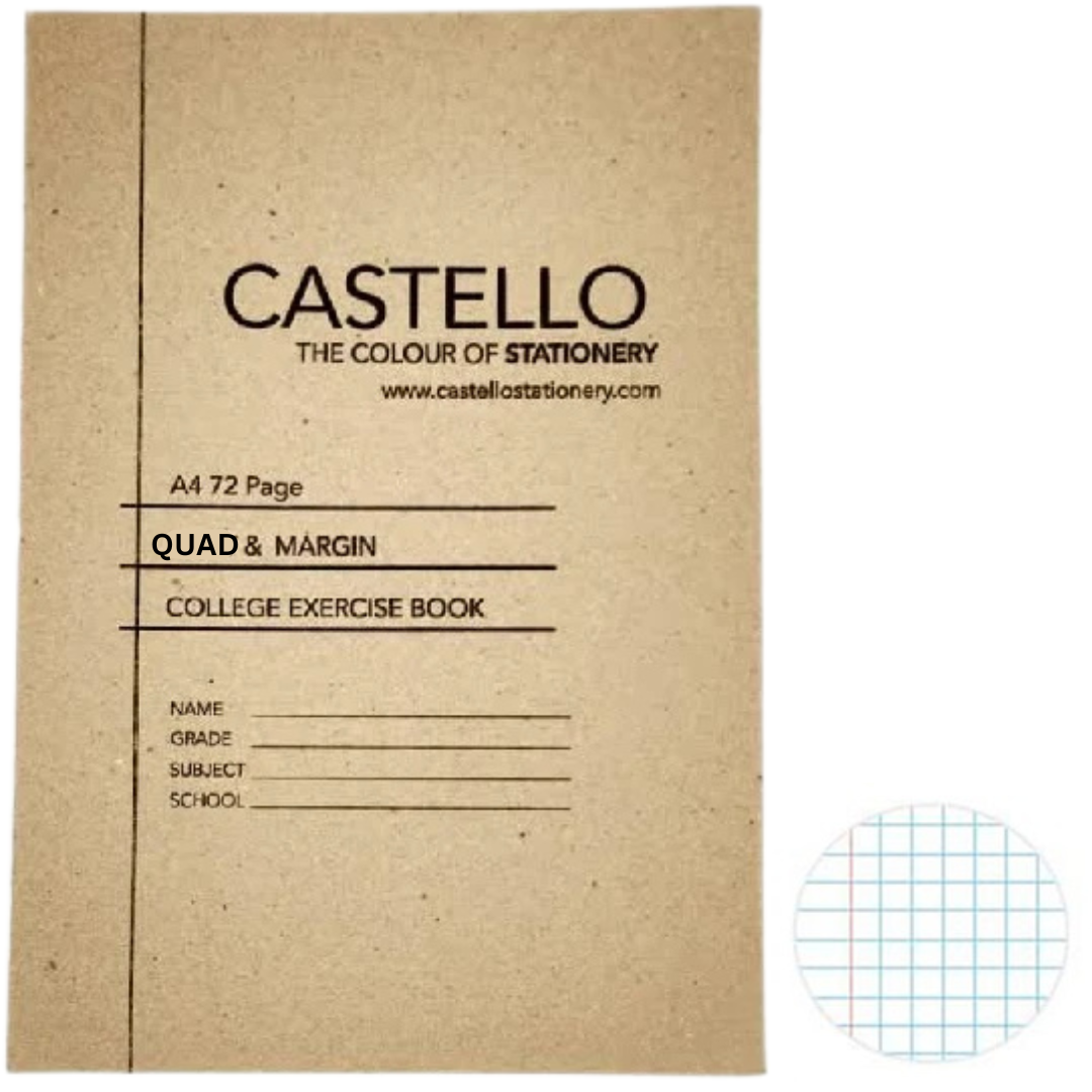 A4 Softcover Quad and Margin 72 Page, Castello