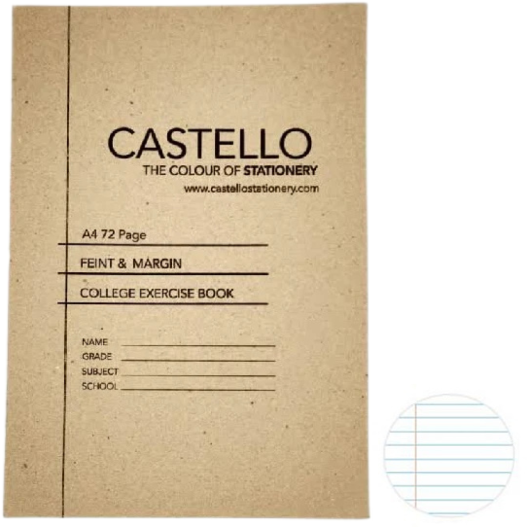 A4 Softcover Feint and Margin 72 Page, Castello