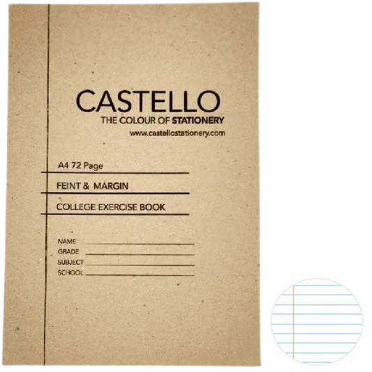 A4 Softcover Feint and Margin 72 Page, Castello