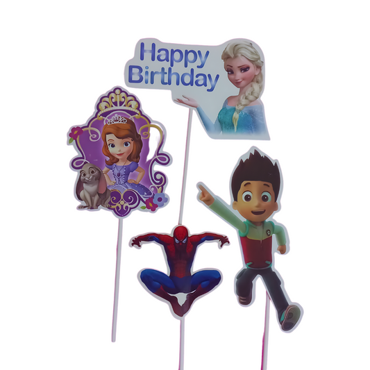 Character Cake toppers - 8/6 Piece