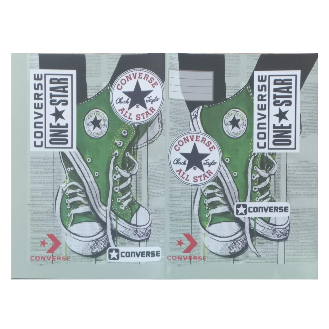 A4 Precut Book Covers - Converse Green Design - Pack of 5