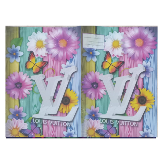 A4 Precut Book Covers - Louis Vuitton Floral Design - Pack of 5