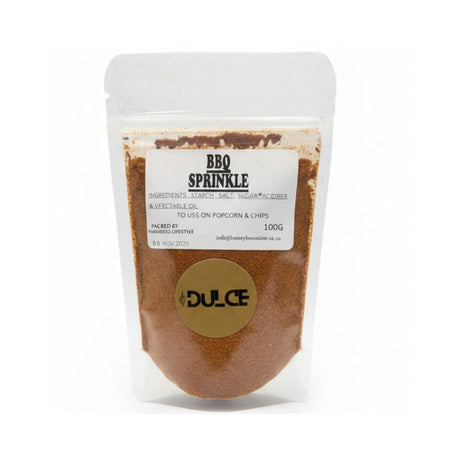 Bag of Dulce BBQ Sprinkle on a white background