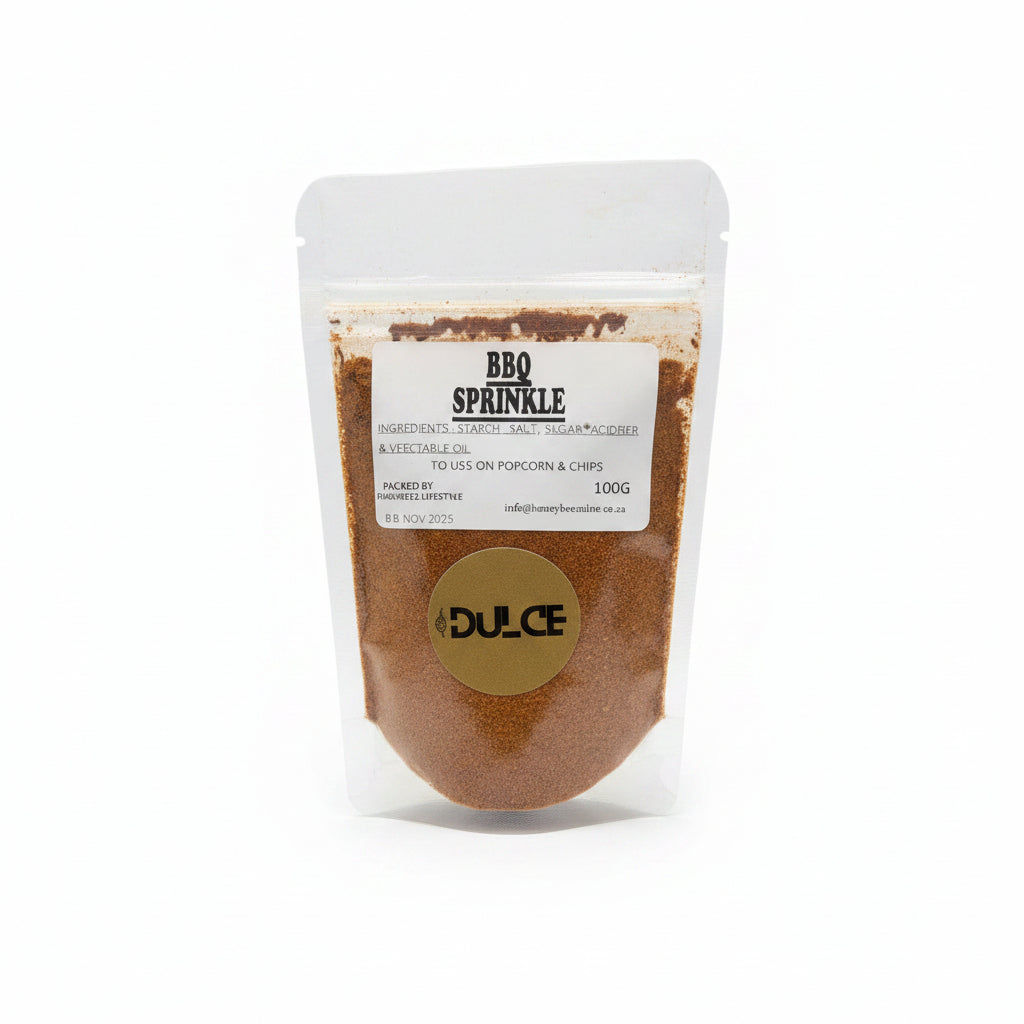 Bag of Dulce BBQ Sprinkle on a white background