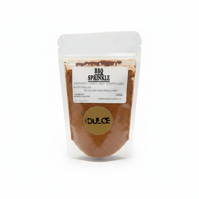 Bag of Dulce BBQ Sprinkle on a white background