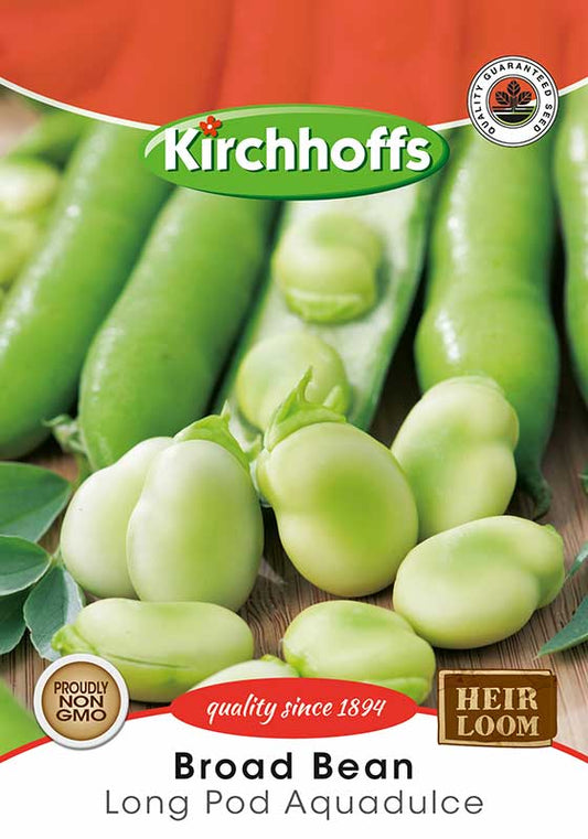 Broad Bean (Long Pod Aquadulce) - Kirchhoff Seeds, Vegetables