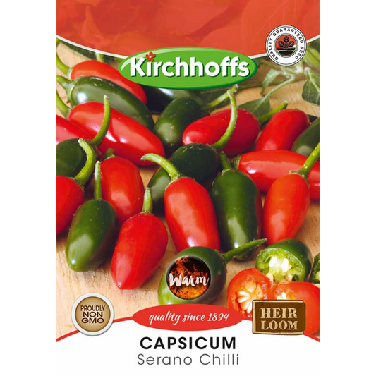 Capsicum (Serano Chilli) - Kirchhoff Seeds, Vegetables