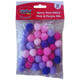 Crazy Crafts Pom Poms - Pink & Purple Mix