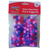 Crazy Crafts Pom Poms - Pink & Purple Mix