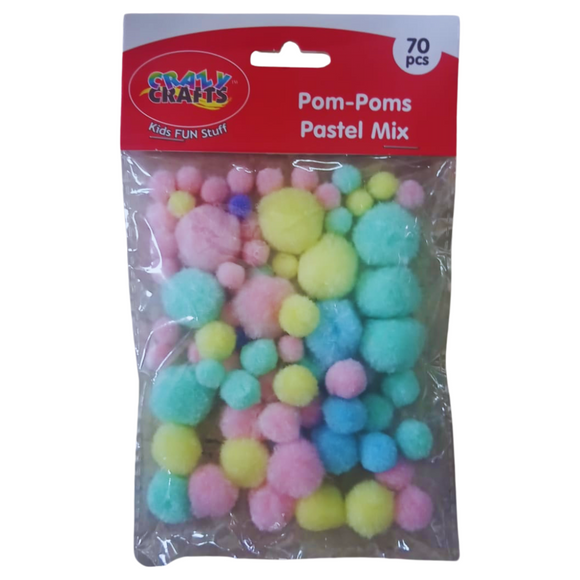 Crazy Crafts Pom Poms - Pastel Mix