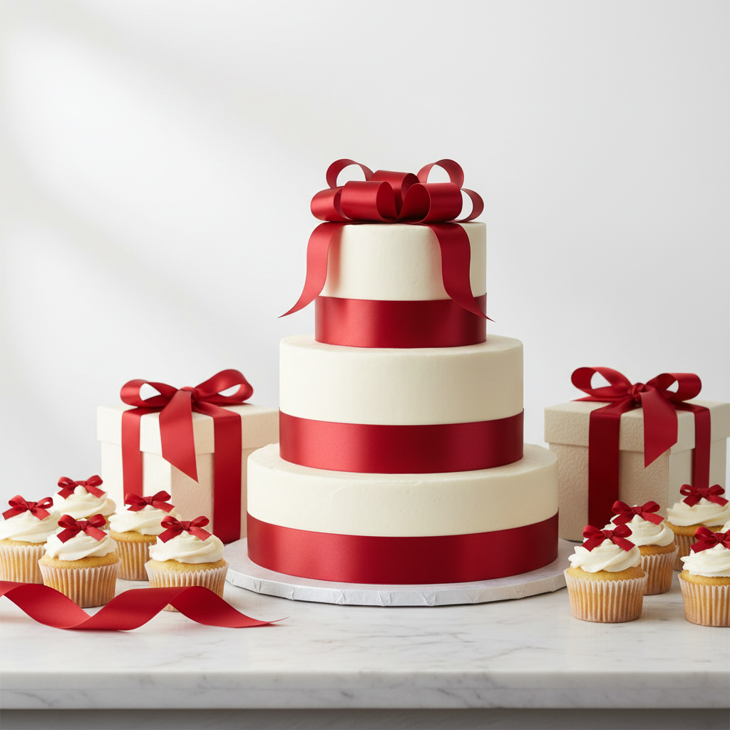 Poly Ribbon 100m x 3cm - Cherry Red