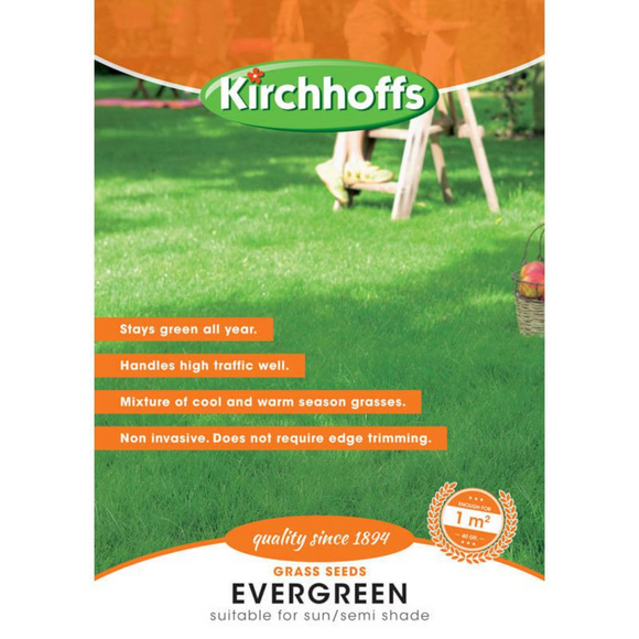 Grass / Lawn - Evergreen, Suitable for Sun/Semi-shade, Kirchhoff Seeds