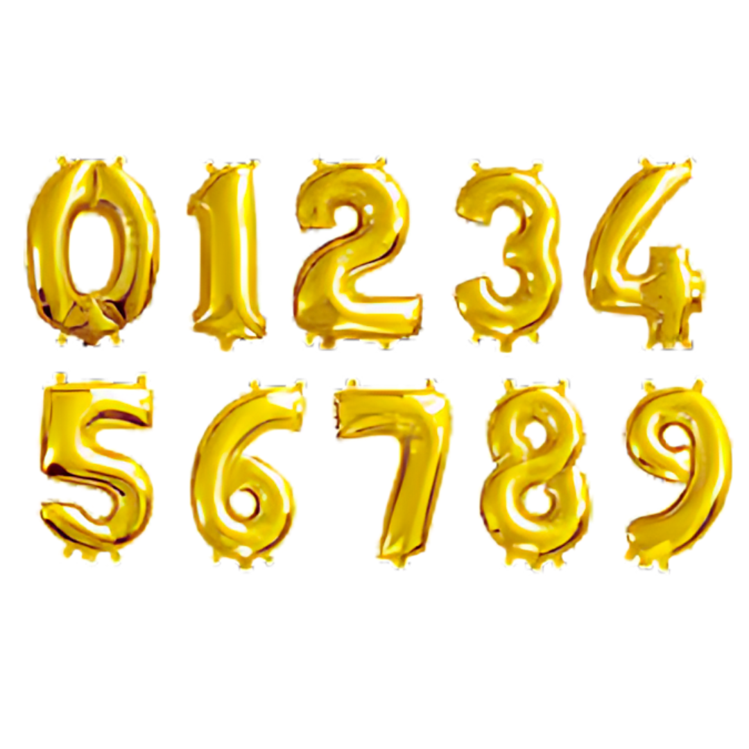 Foil Balloons - Numbers, Gold