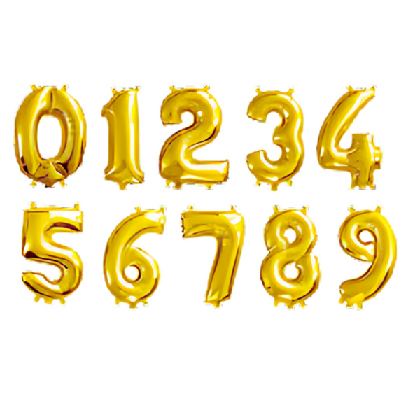 Foil Balloons - Numbers, Gold