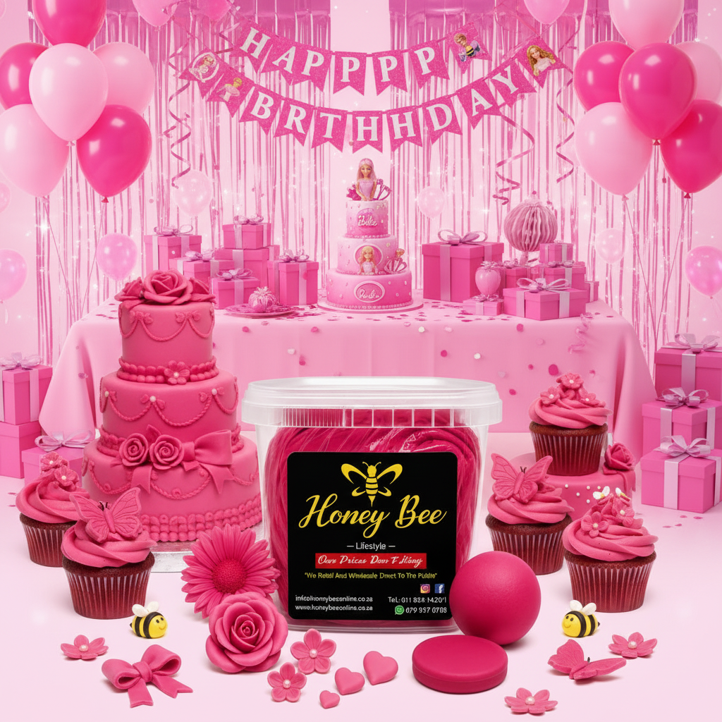 Premium Coloured Fondant – Deep Pink, Assorted Sizes