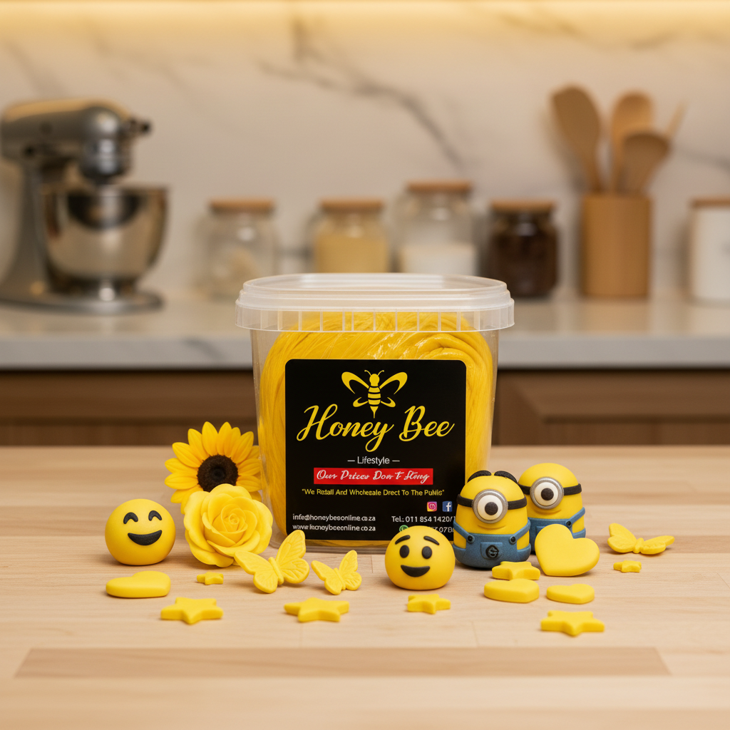Premium Coloured Fondant – Yellow, Assorted Sizes