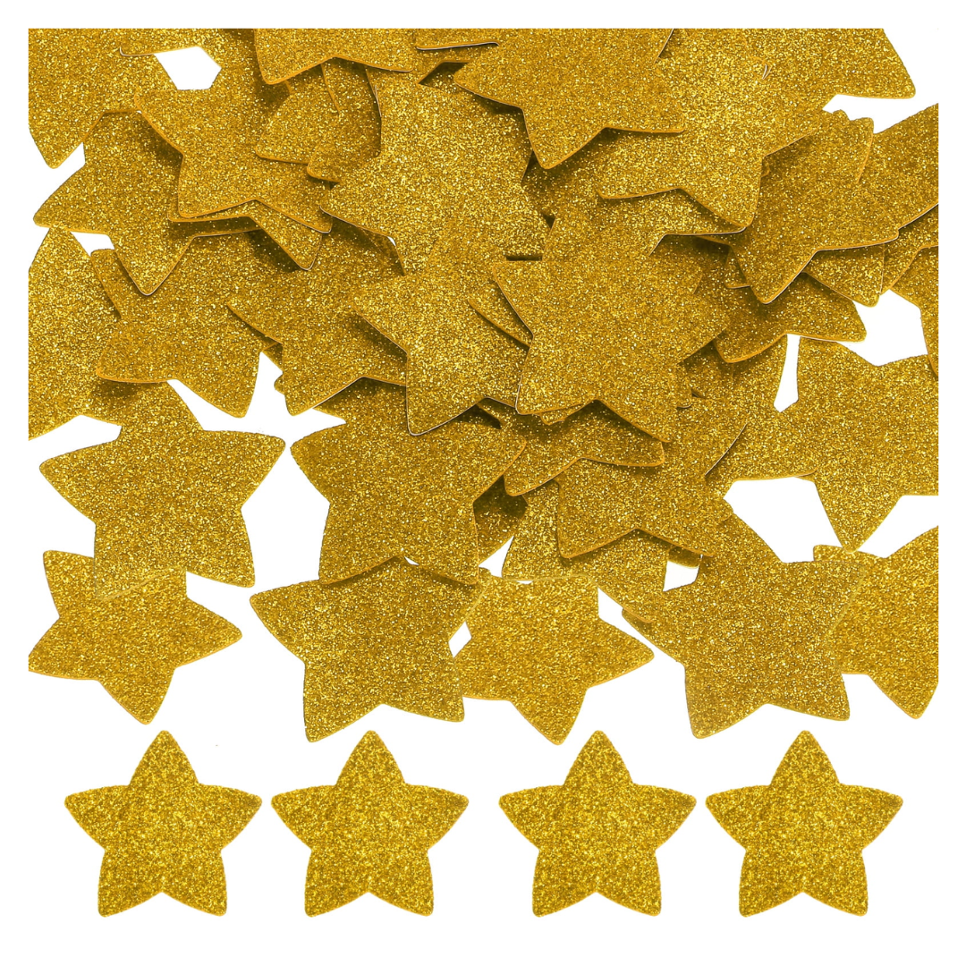 Crazy Craft Glitter Foam Shapes - Gold Stars, 50pcs