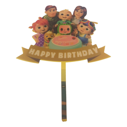 Character Cake toppers - Acrylic, Happy Birthday