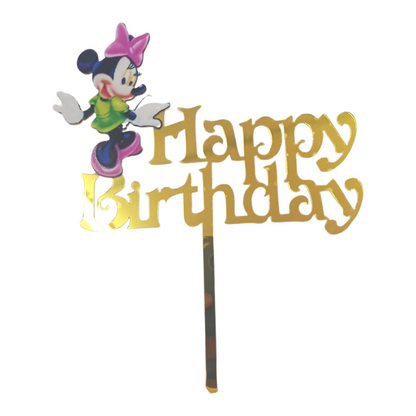 Character Cake toppers - Acrylic, Happy Birthday