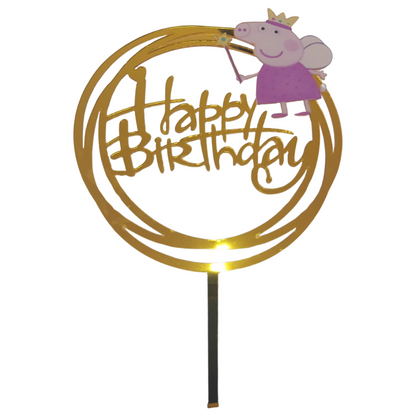 Character Cake toppers - Acrylic, Happy Birthday