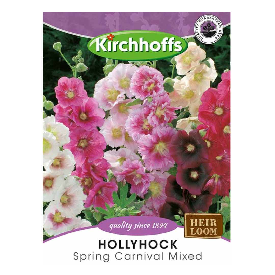 Hollyhock (Spring Carnival Mixed) - Kirchhoff Seeds, Flowers