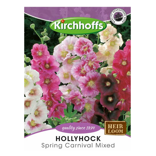 Hollyhock (Spring Carnival Mixed) - Kirchhoff Seeds, Flowers