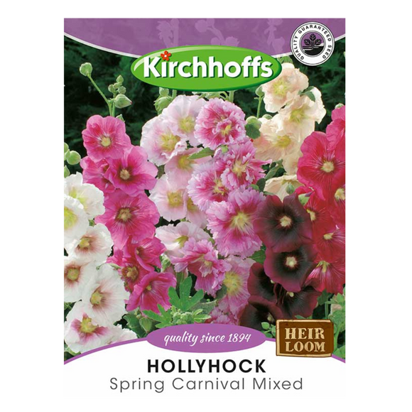 Hollyhock (Spring Carnival Mixed) - Kirchhoff Seeds, Flowers