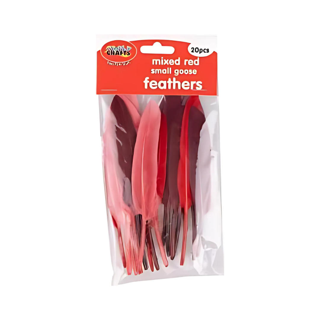 Crazy Crafts Mixed Red Feathers  20pcs
