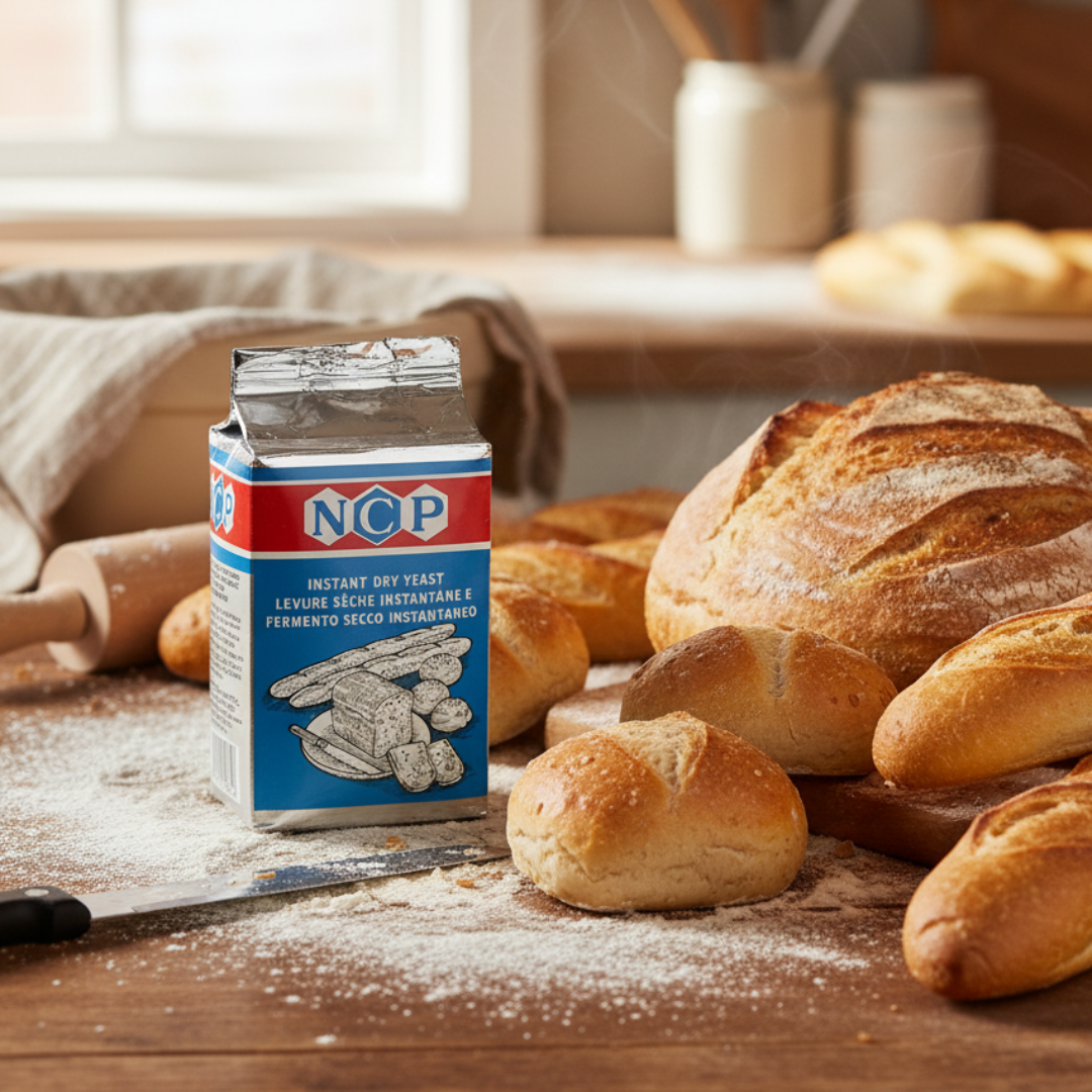 NCP instant dry yeast packaging on a white background