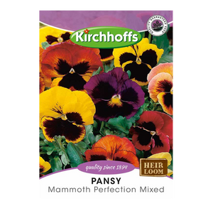 Pansy (Mammoth Perfection Mixed) - Kirchhoff Seeds, Flowers